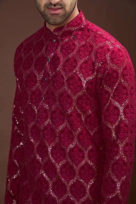 Buy Kasbah Fuchsia Georgette Sequins, Embroidery And Thread Work Kurta Set Online at Aza Fashions Buy_Kasbah_Fuchsia Georgette Sequins, Embroidery And Thread Work Kurta Set _Online_at_Aza_Fashions