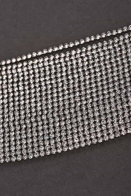 Buy_The Jewel Factor_Silver Plated Crystals Geometric Shaped Layered Bracelet_Online_at_Aza_Fashions