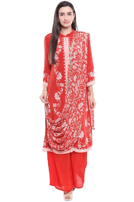 Soup By Sougat Paul Draped Kurta & Palazzo Set 