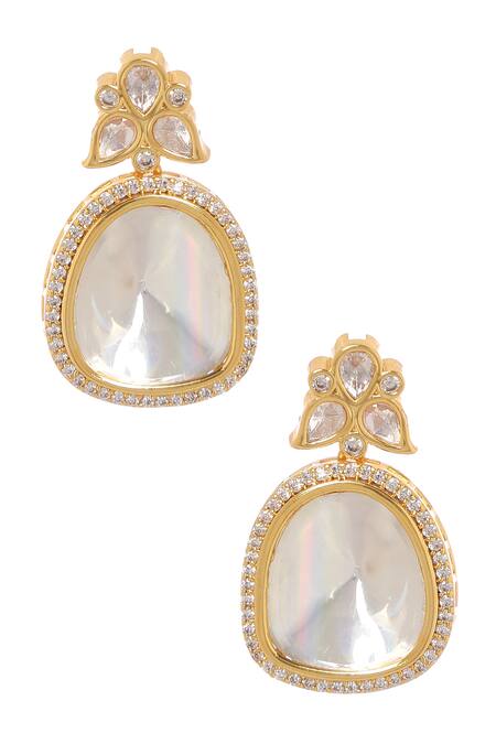 Shop_Minaki_White Crystals, Pearls, Piping, Zari Embellished Pendant Necklace Set_Online_at_Aza_Fashions