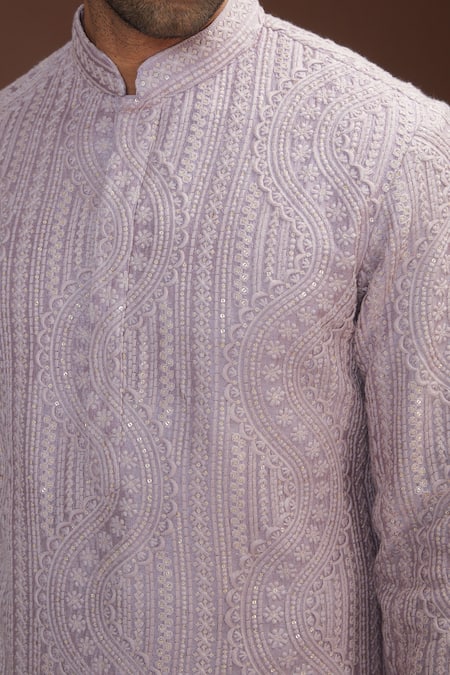 Buy Kasbah Purple Silk, Cotton Embroidery Floral Kurta Set Online at Aza Fashions Buy_Kasbah_Purple Silk, Cotton Embroidery Floral Kurta Set _Online_at_Aza_Fashions