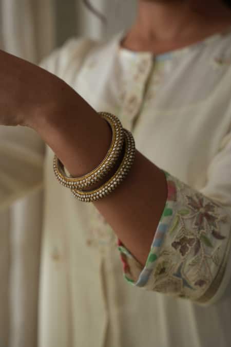 Buy Kanika Sharma Off White Cotton, Modal, Kota Doria Embroidery Round Kurta Printed Palazzo Set Online at Aza Fashions Buy_Kanika Sharma_Off White Cotton, Modal, Kota Doria Embroidery Round Kurta Printed Palazzo Set _Online_at_Aza_Fashions