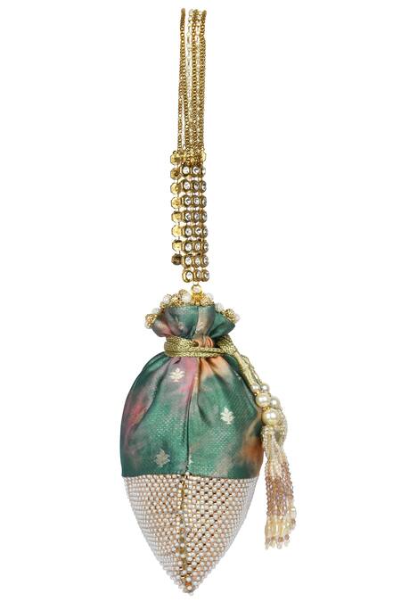 Buy_Miar Designs_Blue Tie Dye Mihika Tie-dyed Potli Bag_Online_at_Aza_Fashions