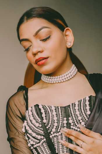 Buy Ishhaara White Pearl Embellished Choker Online at Aza Fashions Buy_Ishhaara_White Pearl Embellished Choker_Online_at_Aza_Fashions