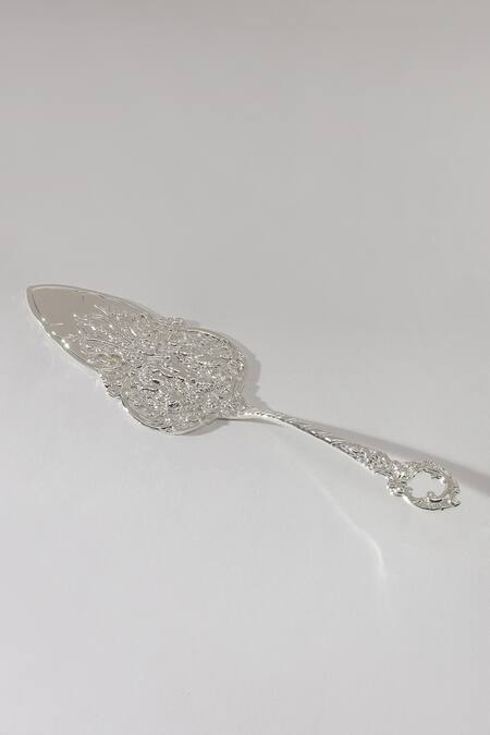 Buy_Table Manners_Silver Stainless Steel Kings Dining Bread Knife And Cake Server Set_Online_at_Aza_Fashions