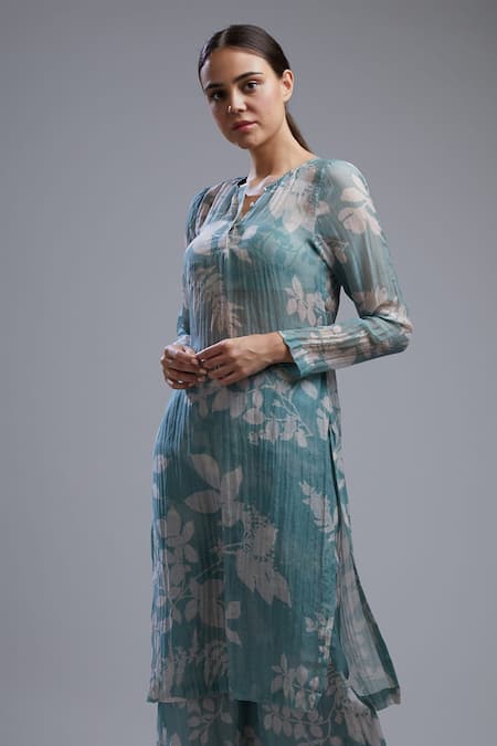 KoAi Printed Chanderi Silk Kurta 