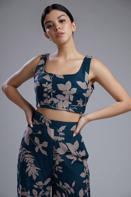 Koai_Pink Chanderi Floral Print Palazzo For Kids_at_Aza_Fashions