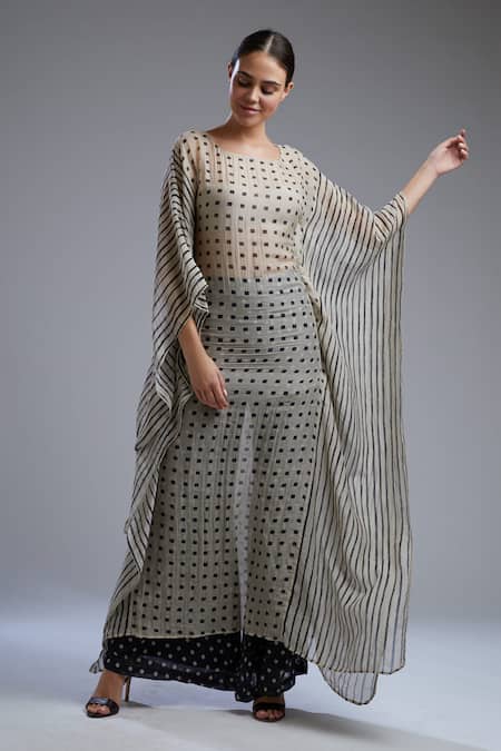 Koai White Chanderi Boat Printed Tunic
