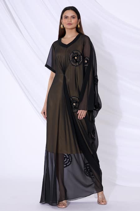 Urvashi Joneja Embroidered Draped Dress 