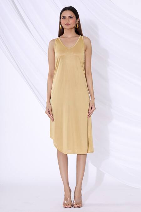 Shop_Urvashi Joneja_Black Georgette 3d Floral Motif Round Embroidered Draped Dress_Online_at_Aza_Fashions