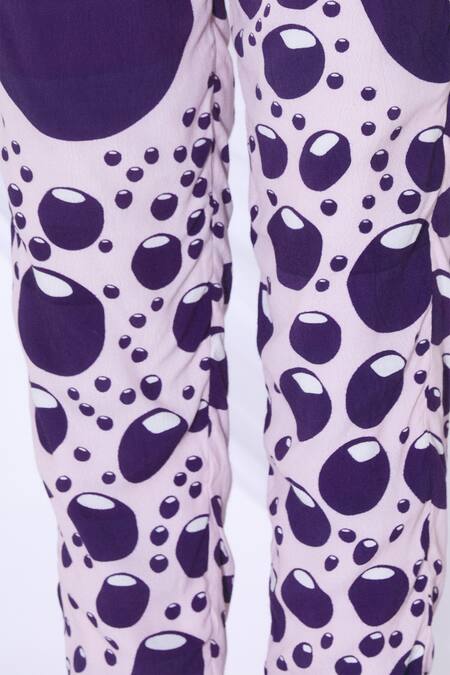 Shop_Urvashi Joneja_Pink Crepe Motif Printed Straight Pants _Online_at_Aza_Fashions