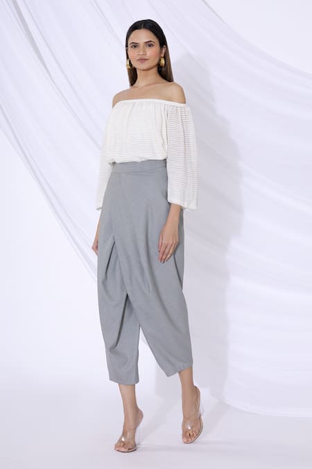 Urvashi Joneja Cropped Draped Pants 