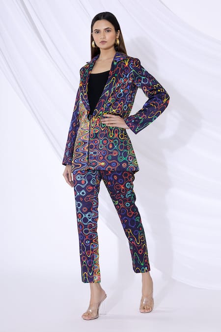 Urvashi Joneja Printed Blazer & Pant Set 