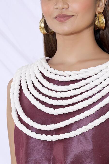 Urvashi Joneja_Purple Silk Round Crop Top _at_Aza_Fashions