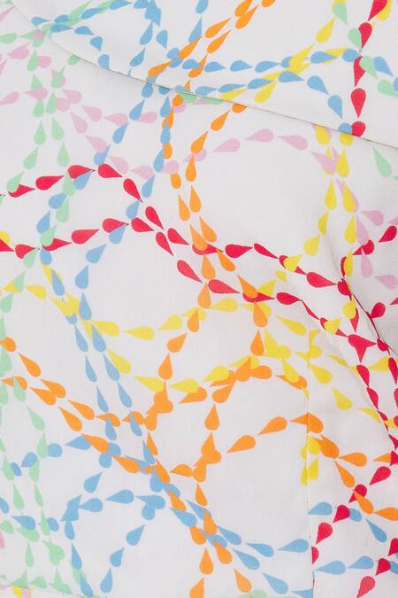 Shop_Urvashi Joneja_White Georgette Asymmetric Off Shoulder Printed Dress _Online_at_Aza_Fashions