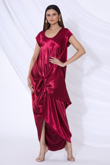 Urvashi Joneja Asymmetric Draped Dress 