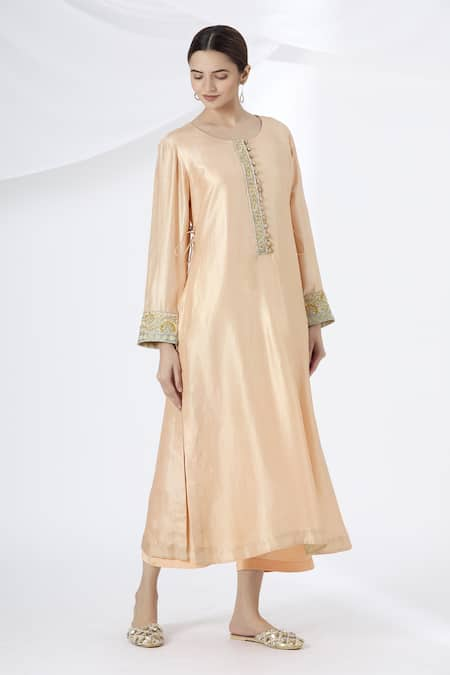 Kanika Sharma Embroidered Silk Kurta & Palazzo Set 