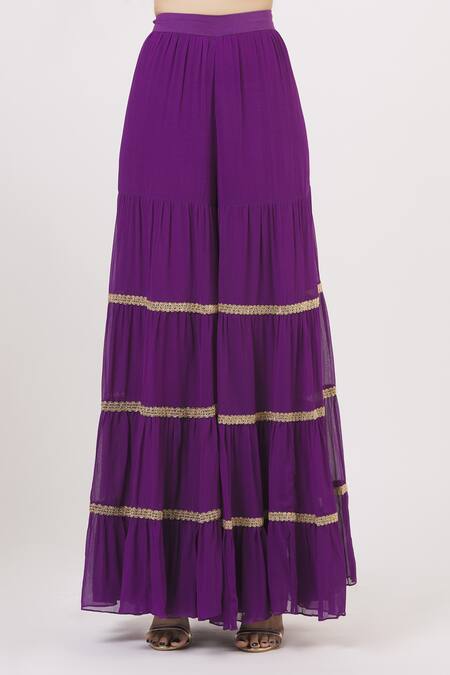 Shop Kavita Bhartia Purple Tissue Silk Embroidered Kurta Set Online at Aza Fashions Shop_Kavita Bhartia_Purple Tissue Silk Embroidered Kurta Set_Online_at_Aza_Fashions