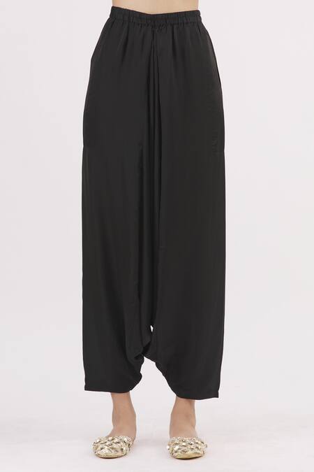 Shop Vishwa By Pinki Sinha Blue Handwoven Banarasi Band Collar Tunic With Draped Pant Online at Aza Fashions Shop_Vishwa By Pinki Sinha_Blue Handwoven Banarasi Band Collar Tunic With Draped Pant _Online_at_Aza_Fashions