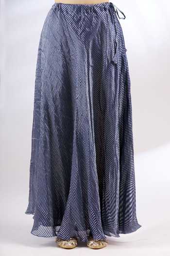 Buy_Vishwa By Pinki Sinha_Blue Handwoven Banarasi Kurta And Skirt Set_Online_at_Aza_Fashions