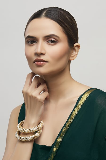 Moh-Maya By Disha Khatri Jadau Bead Bangle - Set of 2 