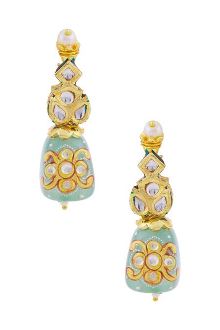 Moh-Maya By Disha Khatri Gold Plated Pearls, Metallic Thread, Stones Kundan Meenakari Necklace Set Online at Aza Fashions Moh-Maya By Disha Khatri_Gold Plated Pearls, Metallic Thread, Stones Kundan Meenakari Necklace Set _Online_at_Aza_Fashions