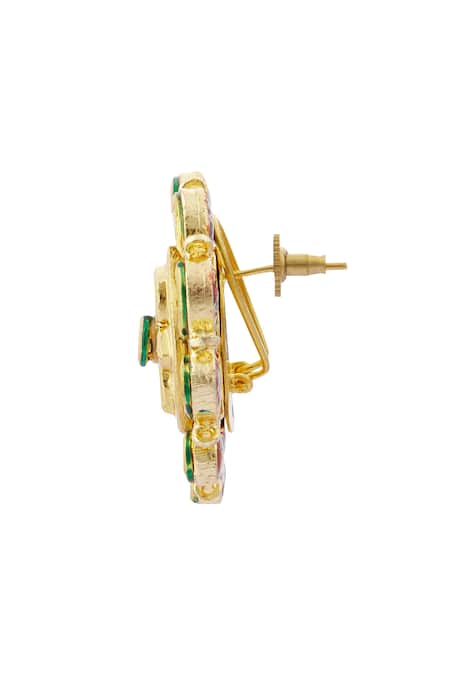 Moh-Maya By Disha Khatri_Gold Plated Pearls, Stones Bead Layered Necklace Set _at_Aza_Fashions