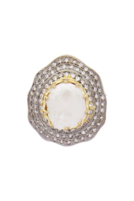 Moh-Maya By Disha Khatri_Silver Plated Pearls Bead Stud Earrings _Online_at_Aza_Fashions