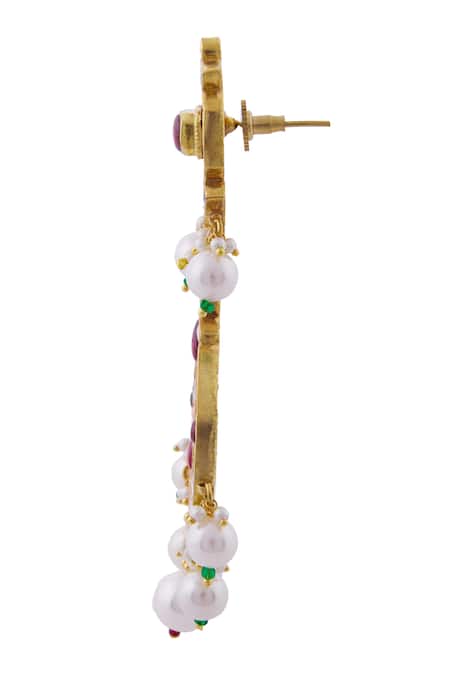 Moh-Maya By Disha Khatri_Gold Plated Stones, Pearls Kundan Choker Set _at_Aza_Fashions