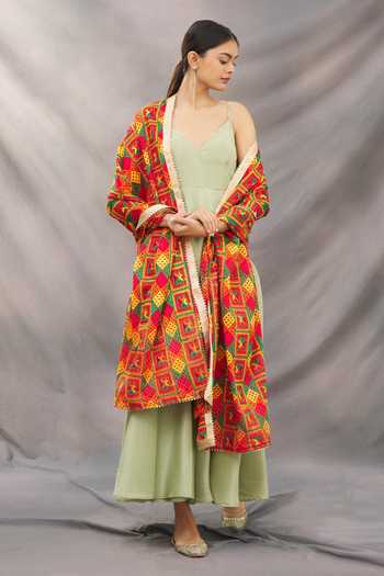 Samyukta Singhania_Multi Color Phulkari Embroidered Dupatta_Online_at_Aza_Fashions