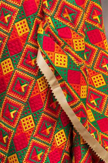 Shop_Samyukta Singhania_Multi Color Phulkari Embroidered Dupatta_Online_at_Aza_Fashions