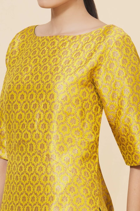 Buy Payal Khandwala Yellow Brocade Kurta Online at Aza Fashions Buy_Payal Khandwala_Yellow Brocade Kurta _Online_at_Aza_Fashions