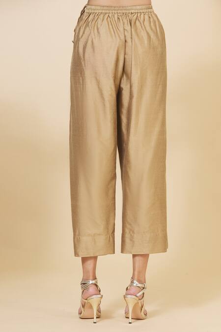 Buy Payal Khandwala Beige Poly Acrylic Flared Pant Online at Aza Fashions Buy_Payal Khandwala_Beige Poly Acrylic Flared Pant_Online_at_Aza_Fashions