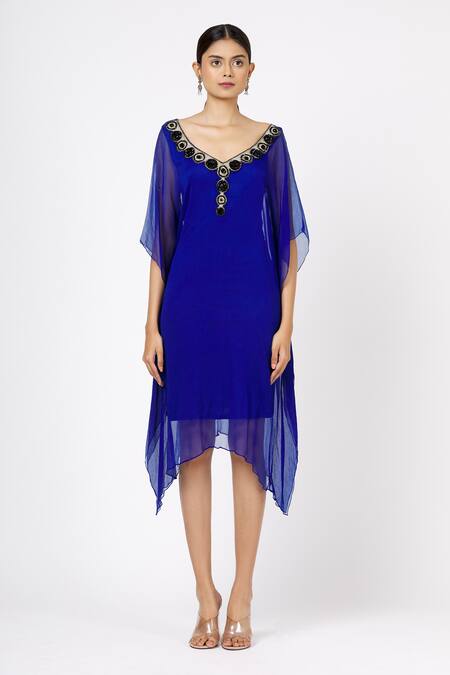 Buy Arpan Vohra Blue Chiffon Embroidered Kaftan Online at Aza Fashions Buy_Arpan Vohra_Blue Chiffon Embroidered Kaftan _Online_at_Aza_Fashions