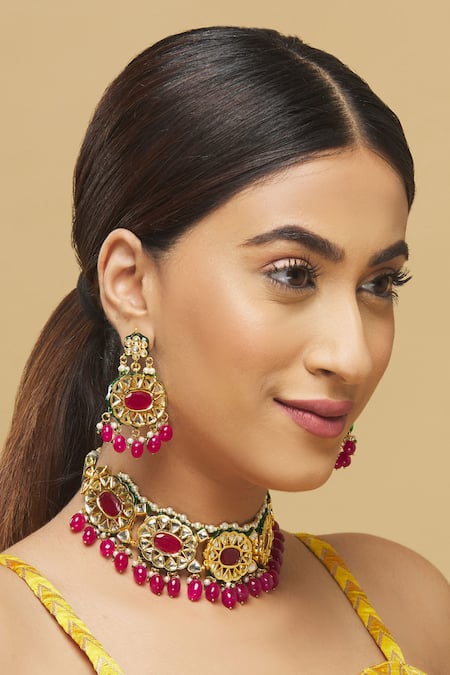 Posh by Rathore Floral Kundan Choker Set  