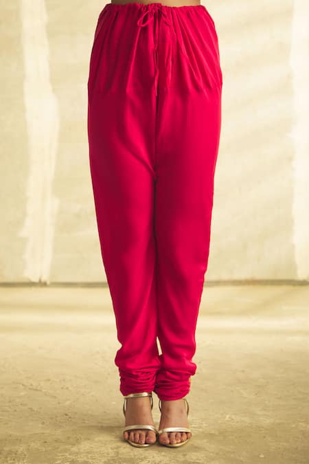 Shop_Aariyana Couture_Pink Cotton, Silk, Net Embroidery Round Neck Hand Anarkali Set_Online_at_Aza_Fashions