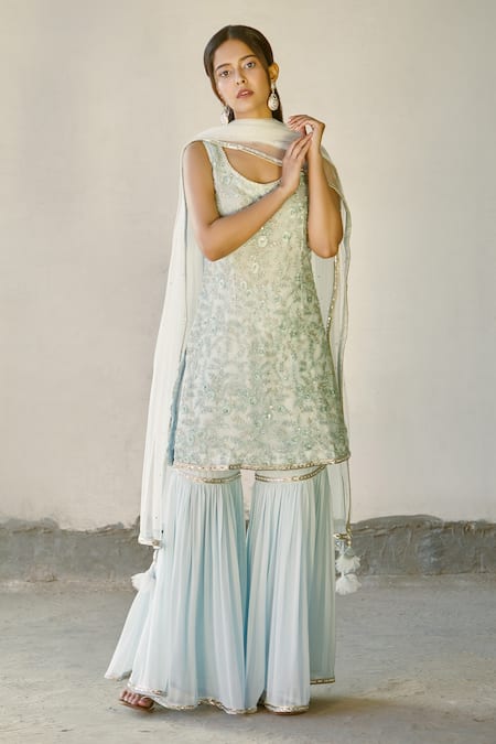 Buy Beautiful Custom Made Sharara Dress Net Kurti With Sharara /mehendi  Sangeet Pakistani Outfit/indian Ethnic Designer Outfit Online in India -  Etsy