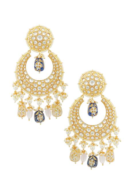 Shop Moh-Maya By Disha Khatri Gold Plated Pearls, Stones Kundan Pendant Necklace Set Online at Aza Fashions Shop_Moh-Maya By Disha Khatri_Gold Plated Pearls, Stones Kundan Pendant Necklace Set _Online_at_Aza_Fashions