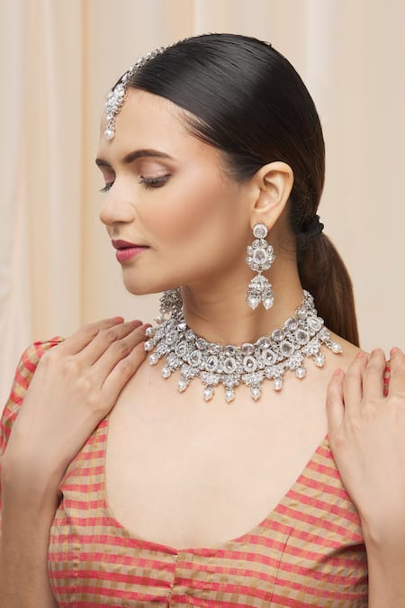Buy Moh-Maya By Disha Khatri Gold Plated Stones, Beads Choker Set Online at Aza Fashions Buy_Moh-Maya By Disha Khatri_Gold Plated Stones, Beads Choker Set _Online_at_Aza_Fashions