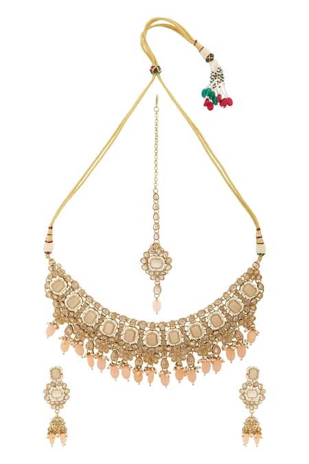Moh-Maya by Disha Khatri  Bead Drop Choker Set 