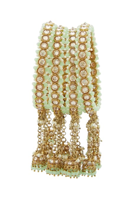Moh-Maya by Disha Khatri Jhumka Drop Bangles - Set of 4 