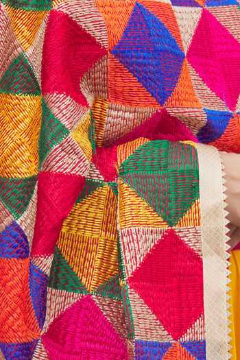 Shop_Samyukta Singhania_Multi Color Phulkari Embroidered Dupatta_Online_at_Aza_Fashions