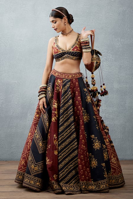 Shop_Torani_Black Digital Bhagalpuri Print Gulghast Farida Potli _at_Aza_Fashions