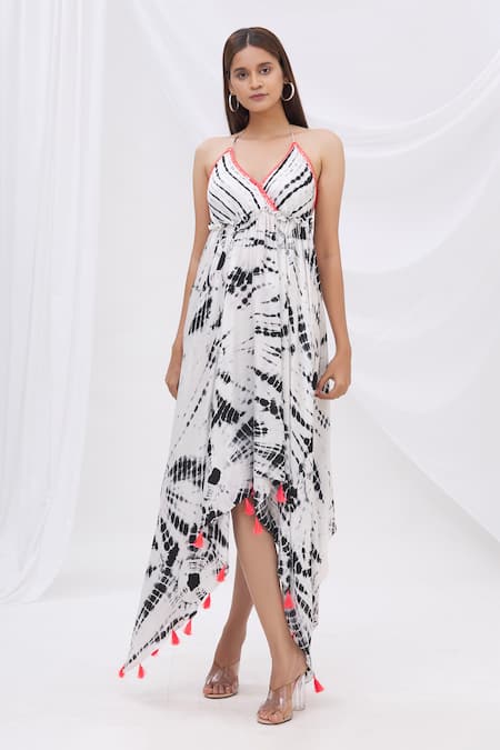 Surily G Tie Dye Backless Halter Dress 