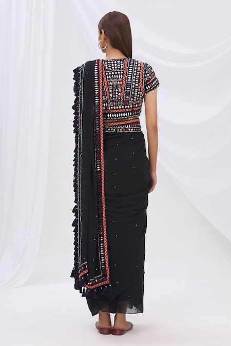 Surily G Pre-Draped Tassel Saree 