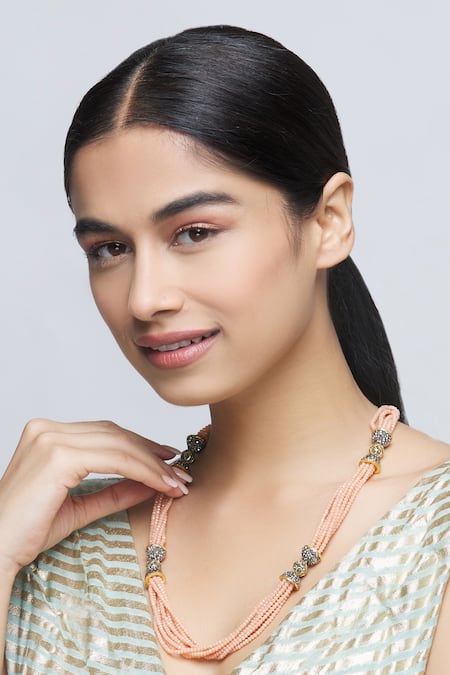 Just Shradhas Kundan Bead Necklace 