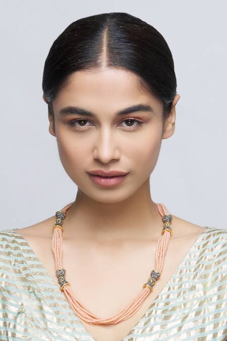 Buy_Just Shradhas_Gold Plated Kundan Bead Necklace _Online_at_Aza_Fashions