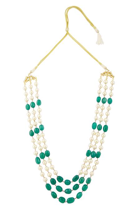 Just Shradhas Bead Layered Necklace 