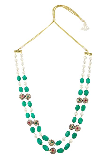 Just Shradhas Bead Layered Necklace 