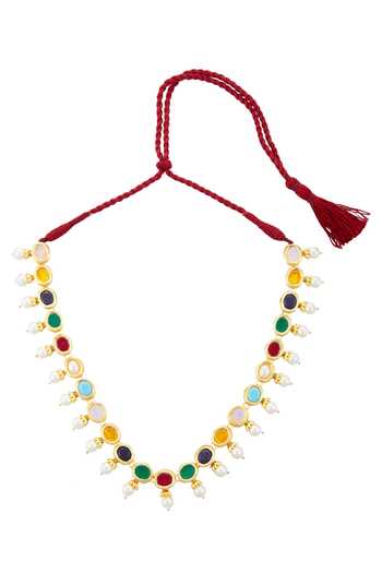 Just Shradhas Kundan Bead Necklace 